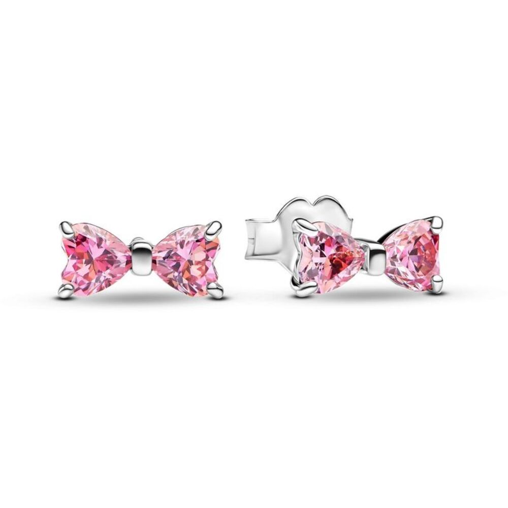 Pandora Timeless Sparkling Pink Bow Stud Earrings